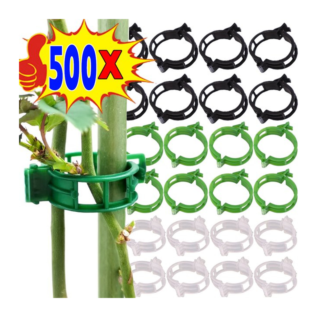 50 bis 100 Stück wiederverwendbare Pflanzen-Befestigungsclips für Gemüse und Rankpflanzen zur Gartenpflege - Bild 1