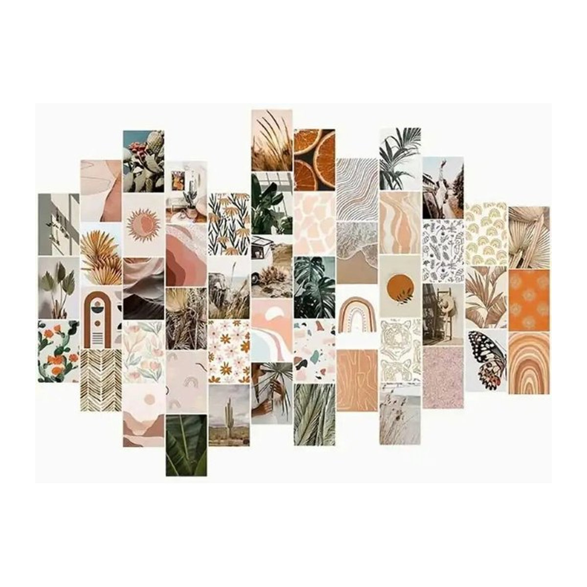 50 Stück Botanische Wandcollage im Bohemian Stil, Mehrfarbige Fotogalerie für dein Schlafzimmer, Dekorative Wandbilder aus Papier - Bild 1