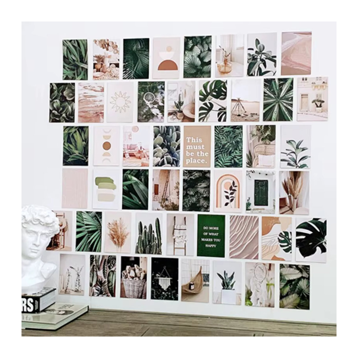 50 Stück Botanische Wandcollage im Bohemian Stil, Mehrfarbige Fotogalerie für dein Schlafzimmer, Dekorative Wandbilder aus Papier - Bild 2