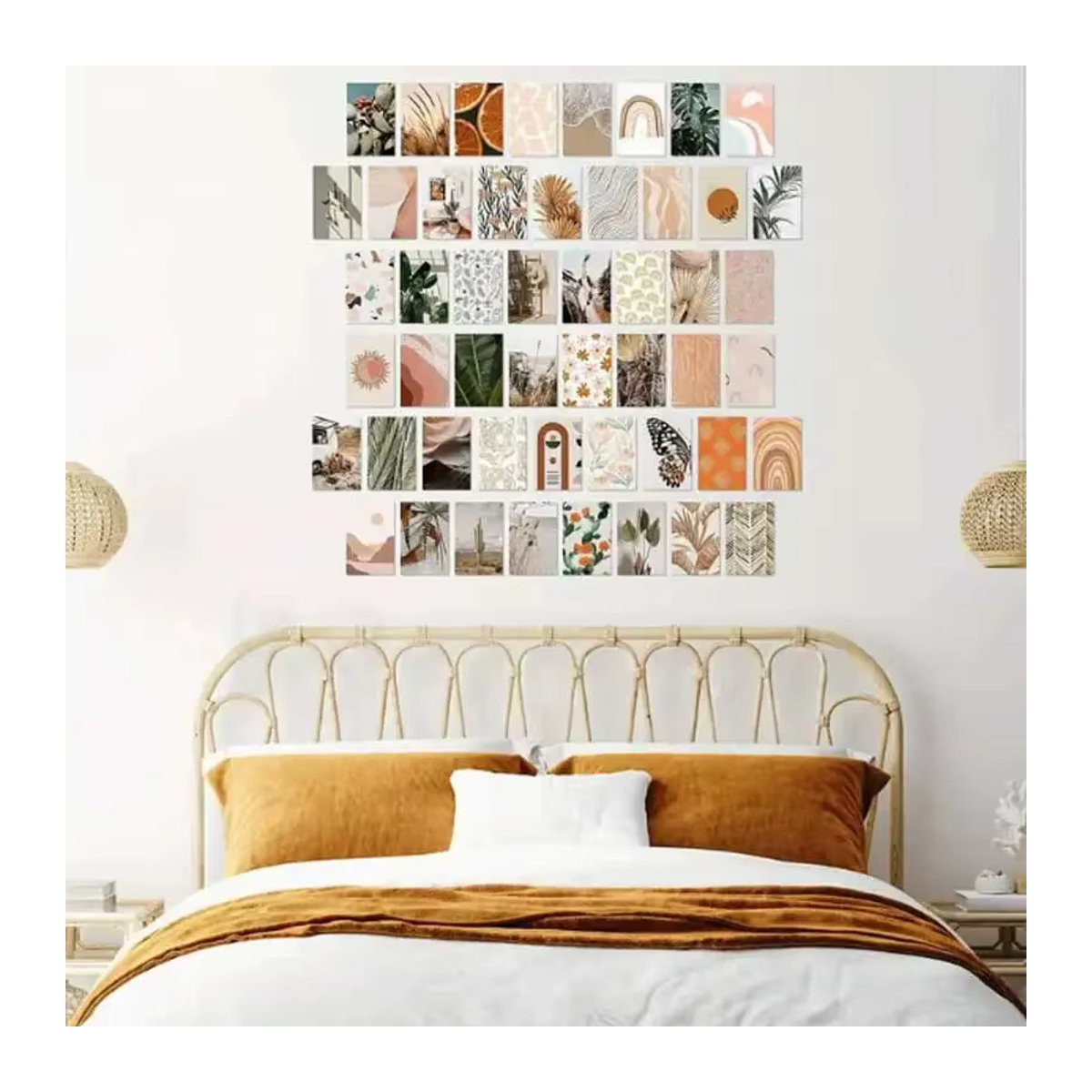 50 Stück Botanische Wandcollage im Bohemian Stil, Mehrfarbige Fotogalerie für dein Schlafzimmer, Dekorative Wandbilder aus Papier - Bild 3