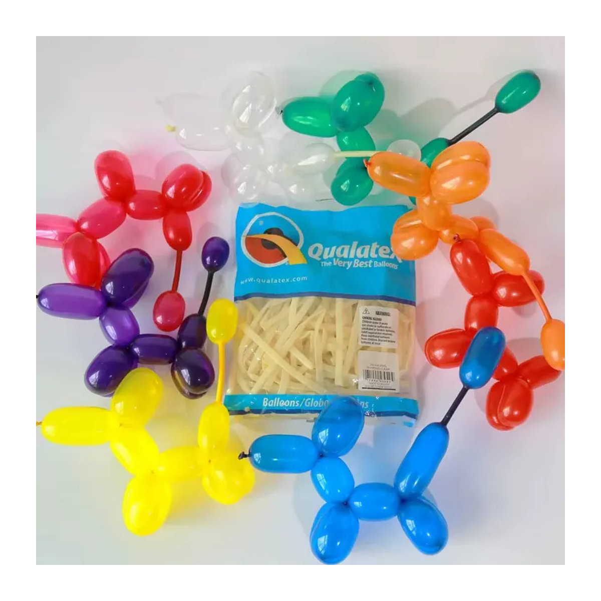 50 Stück bunte Latex-Verdrehballons von xunyihappy für Kindergeburtstage und Hochzeiten zur DIY-Tier-Modellierung in mehrfarbig gestreiftem Design - Bild 2