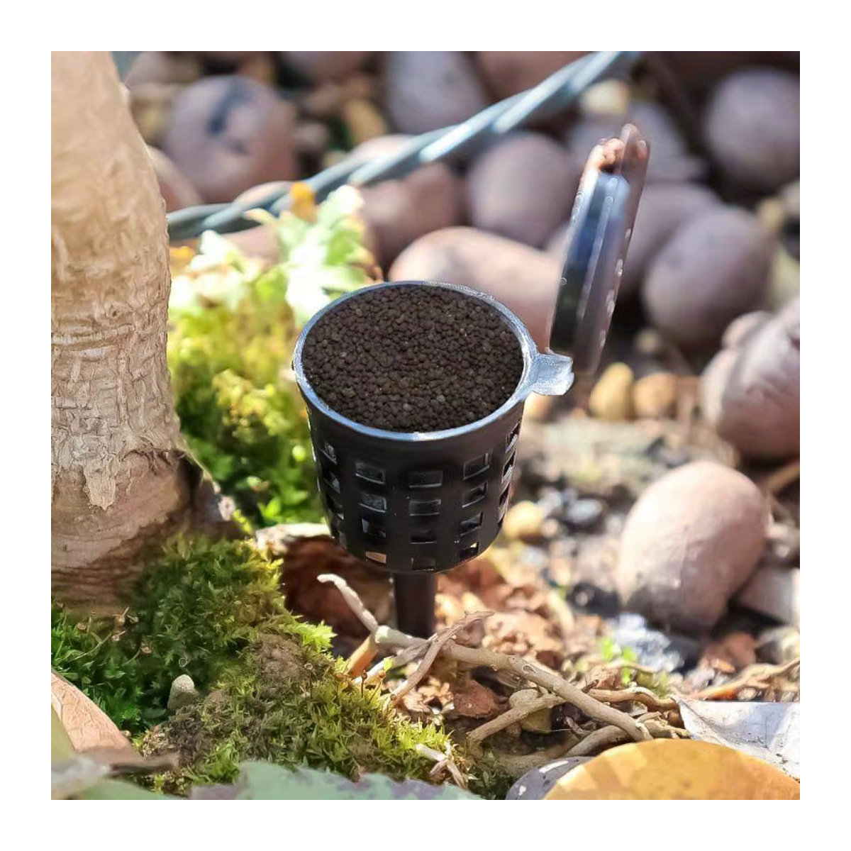 50 Stück Dünger Körbe mit Deckel aus Kunststoff in Schwarz für automatische Pflanzenpflege und Bonsai-Abdeckung - Bild 5