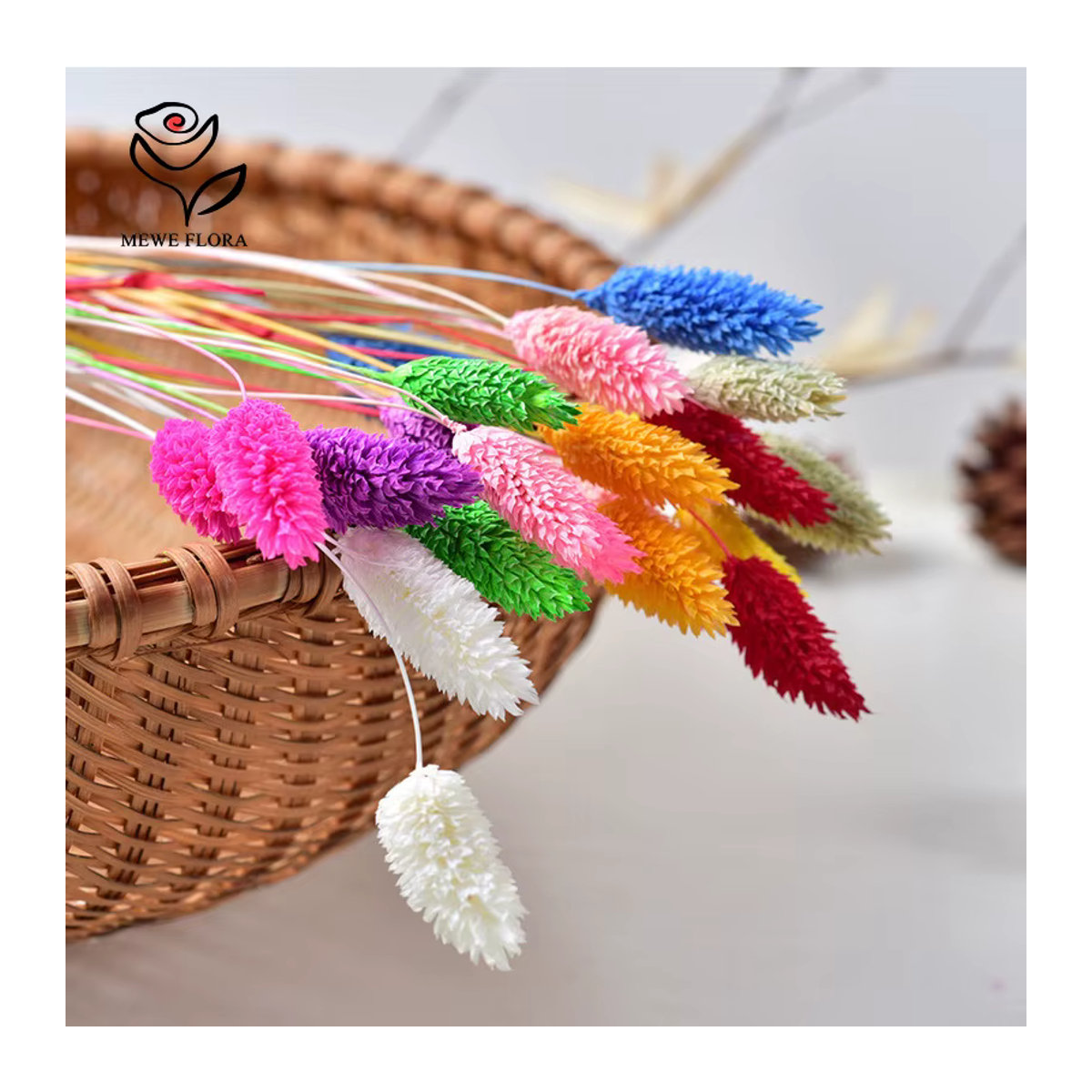 50 Stück getrocknete Phalaris-Gräser als Boho Bouquet in Lila und Mehrfarbig für deine Vase und Hochzeitsdekoration - Bild 4