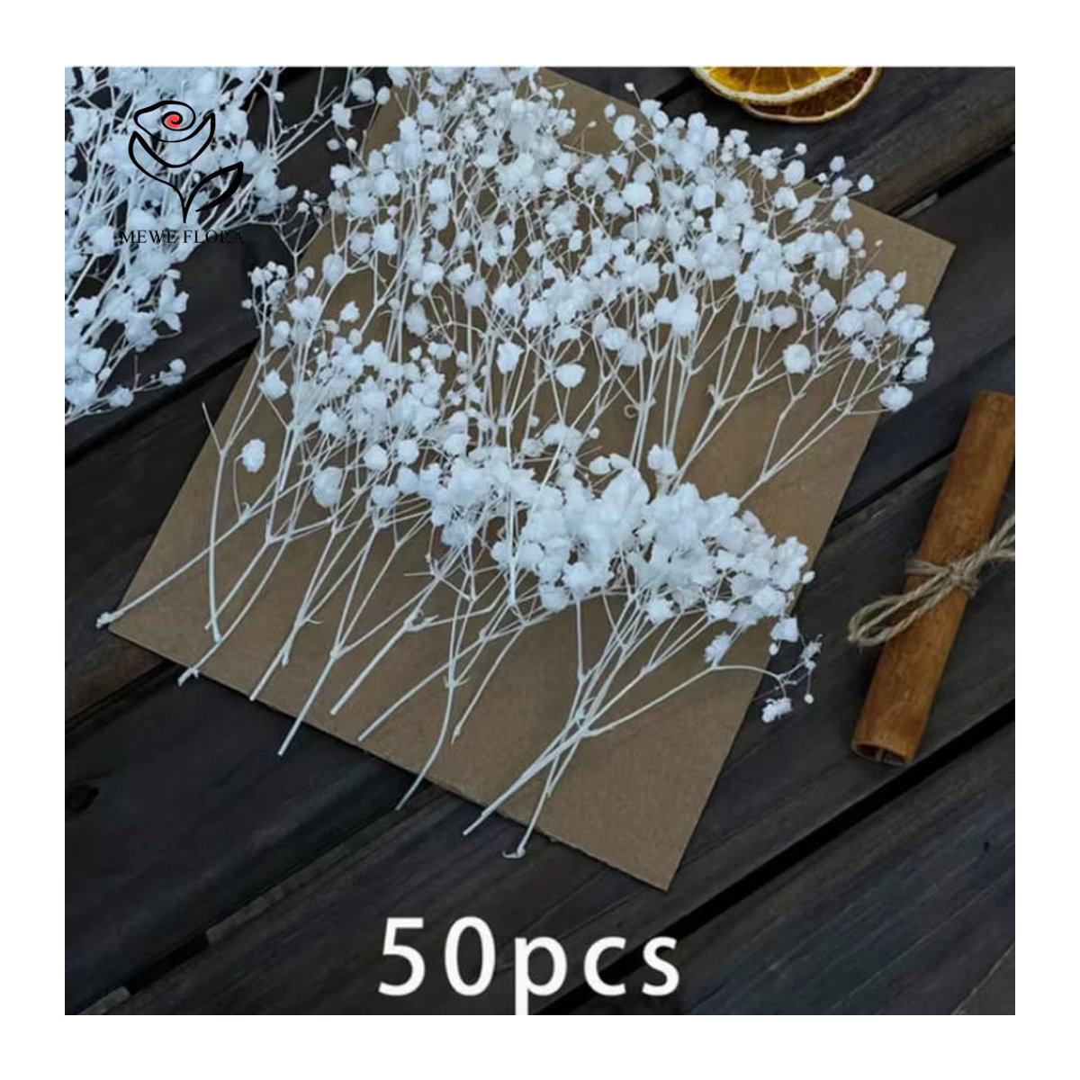 50 Stück getrocknete Schleierkraut-Blumen von YN HI FLOWER in Weiß und Lila für DIY-Dekorationen und Hochzeiten - Bild 3