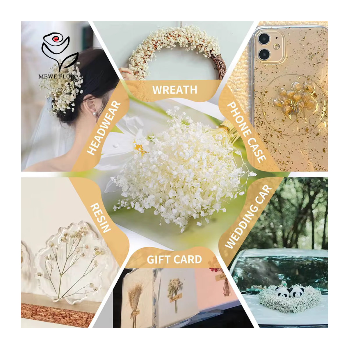 50 Stück getrocknete Schleierkraut-Blumen von YN HI FLOWER in Weiß und Lila für DIY-Dekorationen und Hochzeiten - Bild 6