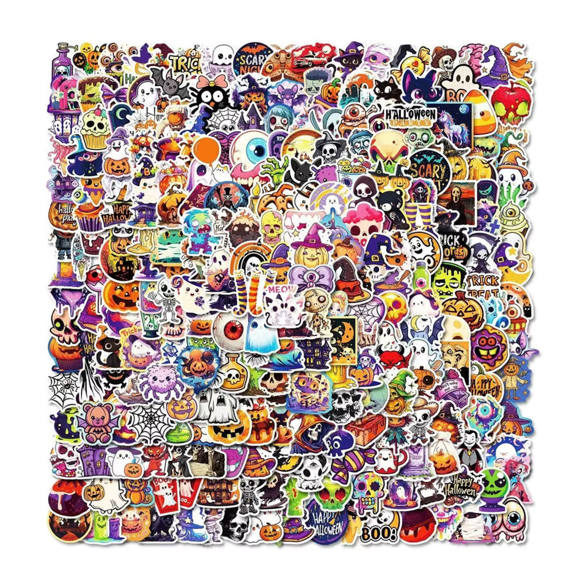 50 Stück Halloween-Graffiti-Aufkleber mit Sensenmann, Kürbis- und Totenkopf-Designs in Mehrfarbig von Anime Worlds Store - Bild 7