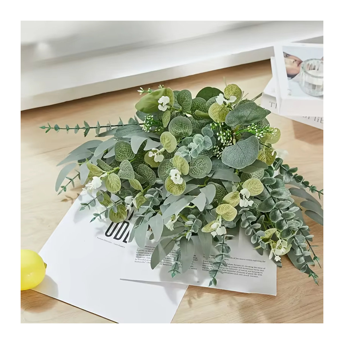 50 Stück künstliche Blumensträuße mit Eukalyptusblättern und Weide in Silber und Grün für deine Hochzeits- und Heimdekoration - Bild 2
