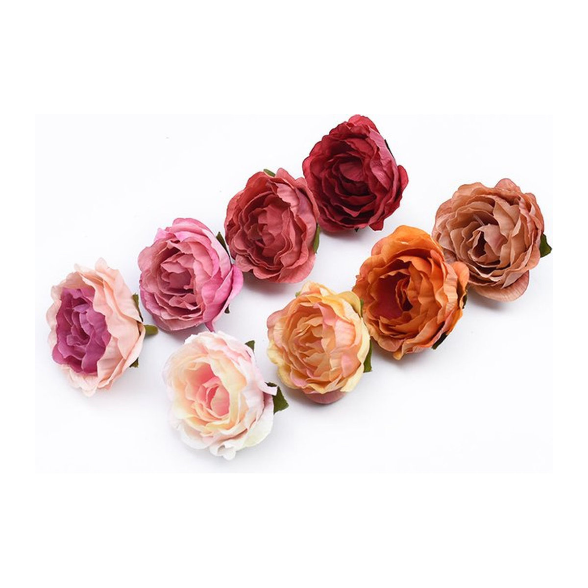 50 Stück Künstliche Seidenblumen Set aus Rosen und Pfingstrosen in Mehrfarbig für Hochzeitsdekoration und DIY-Geschenke von smr - Bild 1