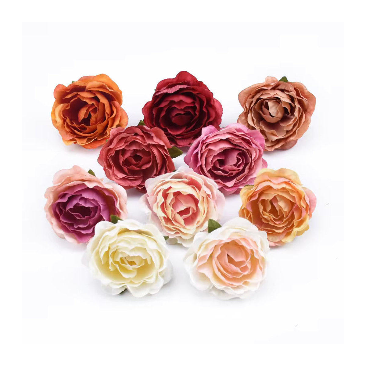 50 Stück Künstliche Seidenblumen Set aus Rosen und Pfingstrosen in Mehrfarbig für Hochzeitsdekoration und DIY-Geschenke von smr - Bild 2