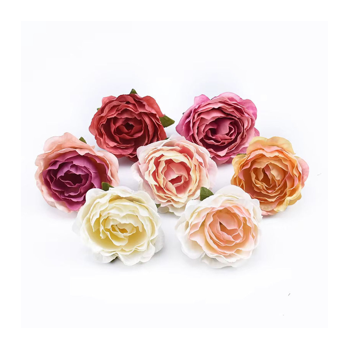50 Stück Künstliche Seidenblumen Set aus Rosen und Pfingstrosen in Mehrfarbig für Hochzeitsdekoration und DIY-Geschenke von smr - Bild 4