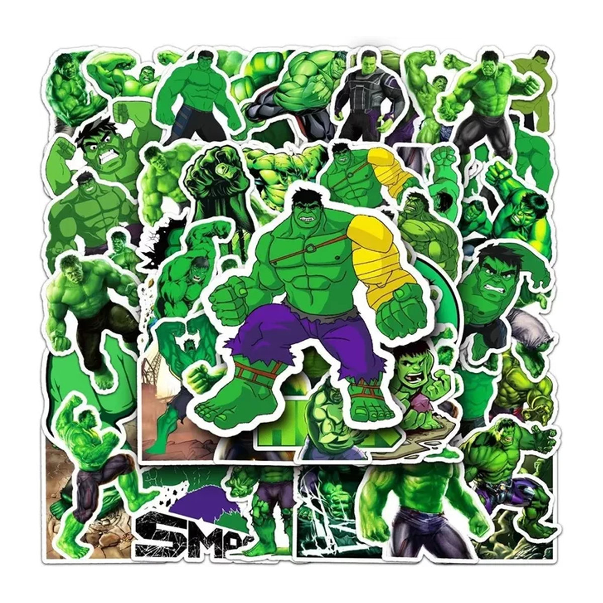 50 Stück Marvel Avengers Hulk Aufkleber aus wasserfestem PVC für Skateboard, Gepäck und Auto, mehrfarbig - Bild 1