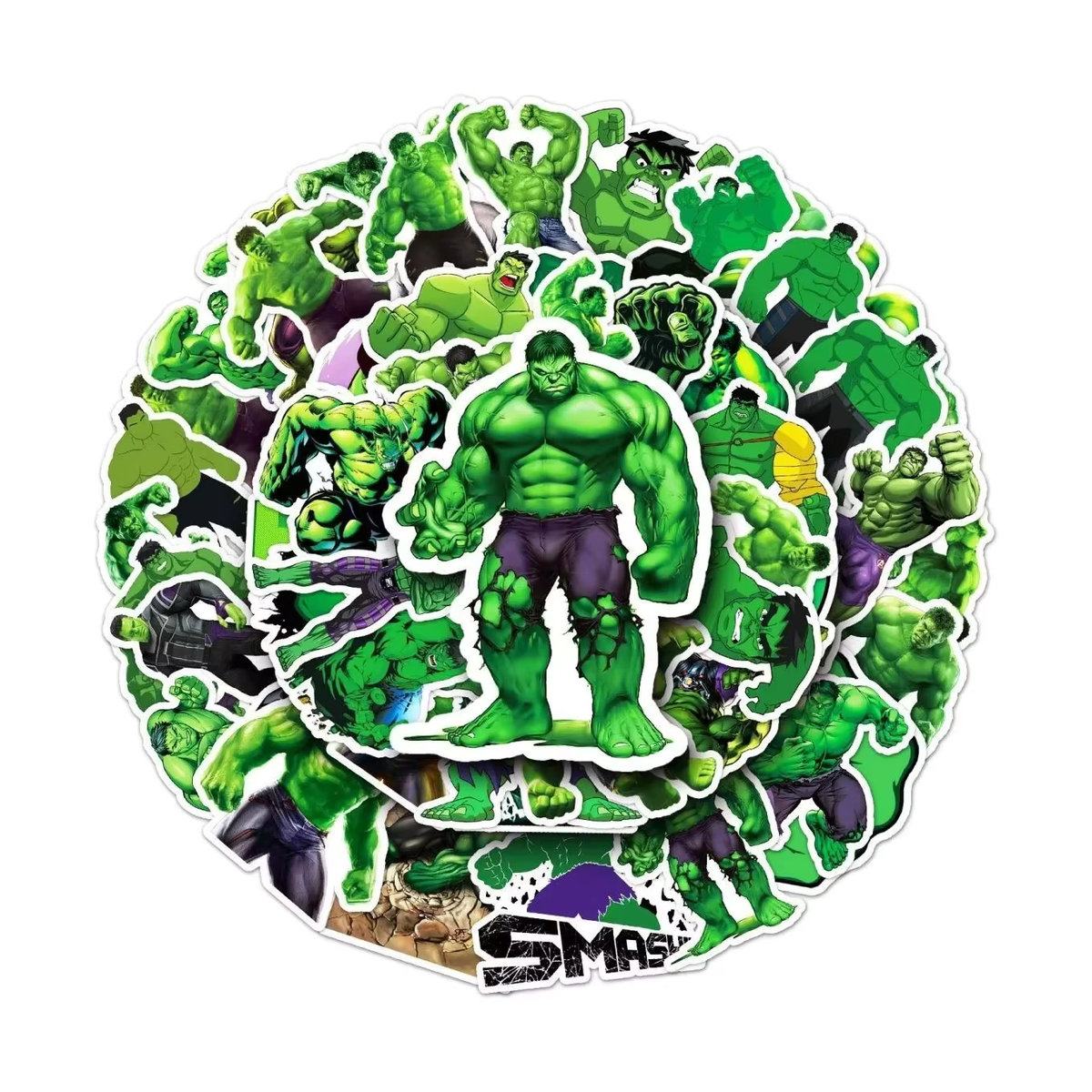 50 Stück Marvel Avengers Hulk Aufkleber aus wasserfestem PVC für Skateboard, Gepäck und Auto, mehrfarbig - Bild 3
