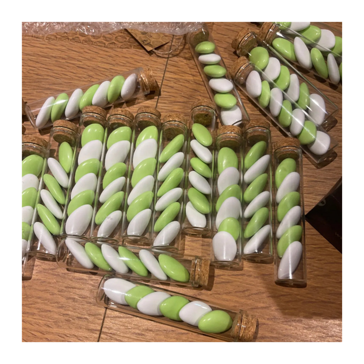 50 Stück Mini Glasflaschen mit Korken als Reagenzgläser für Hochzeit und Souvenirs, transparent, Durchmesser: 2,2 cm - Bild 1