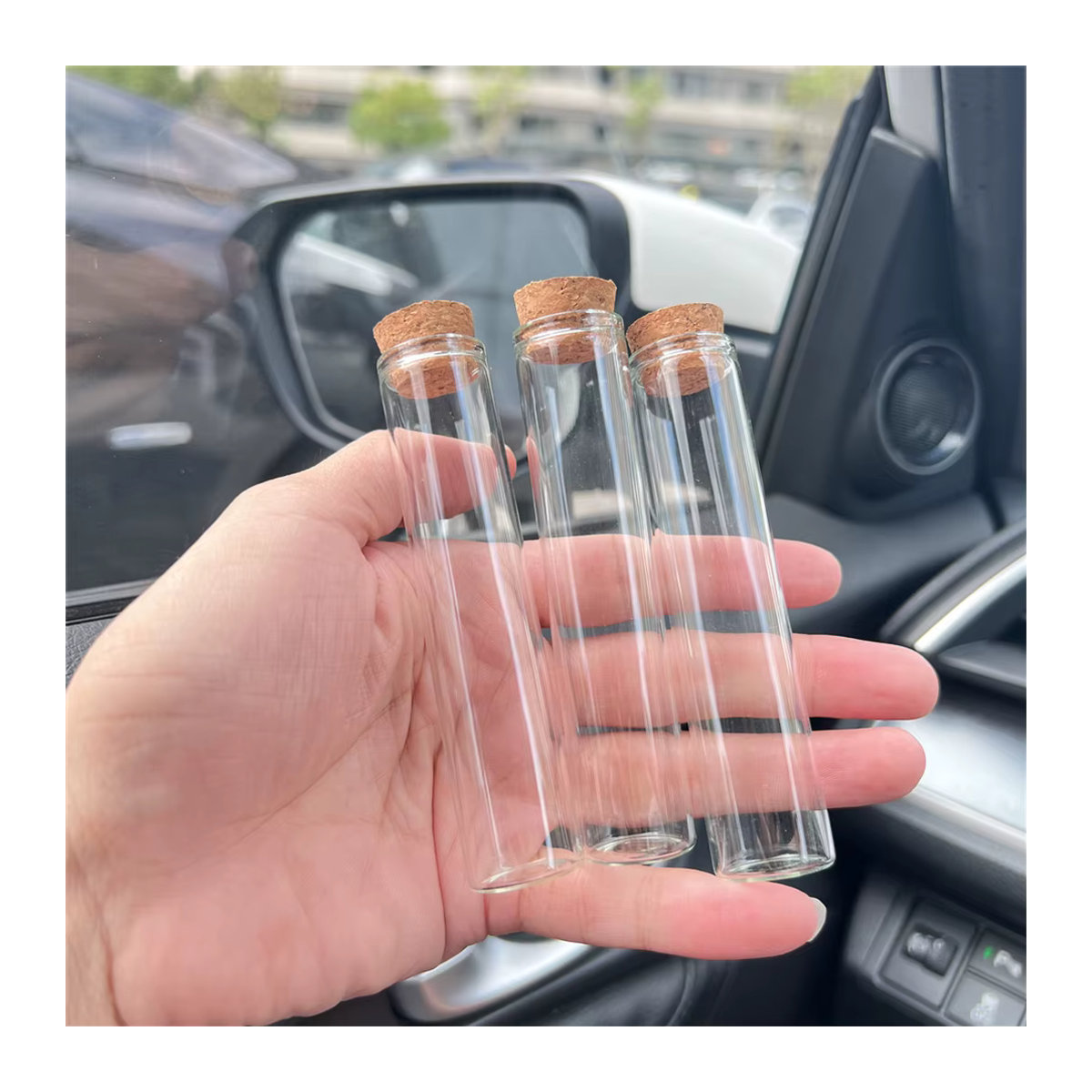 50 Stück Mini Glasflaschen mit Korken als Reagenzgläser für Hochzeit und Souvenirs, transparent, Durchmesser: 2,2 cm - Bild 4