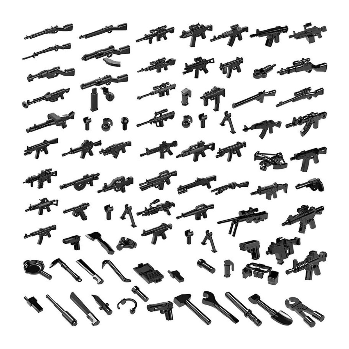 50 Stück Miniatur Schusswaffen TMZ Desktop Ornamente in Schwarz und Gold aus Kunststoff für DIY Dekorationen - Bild 4