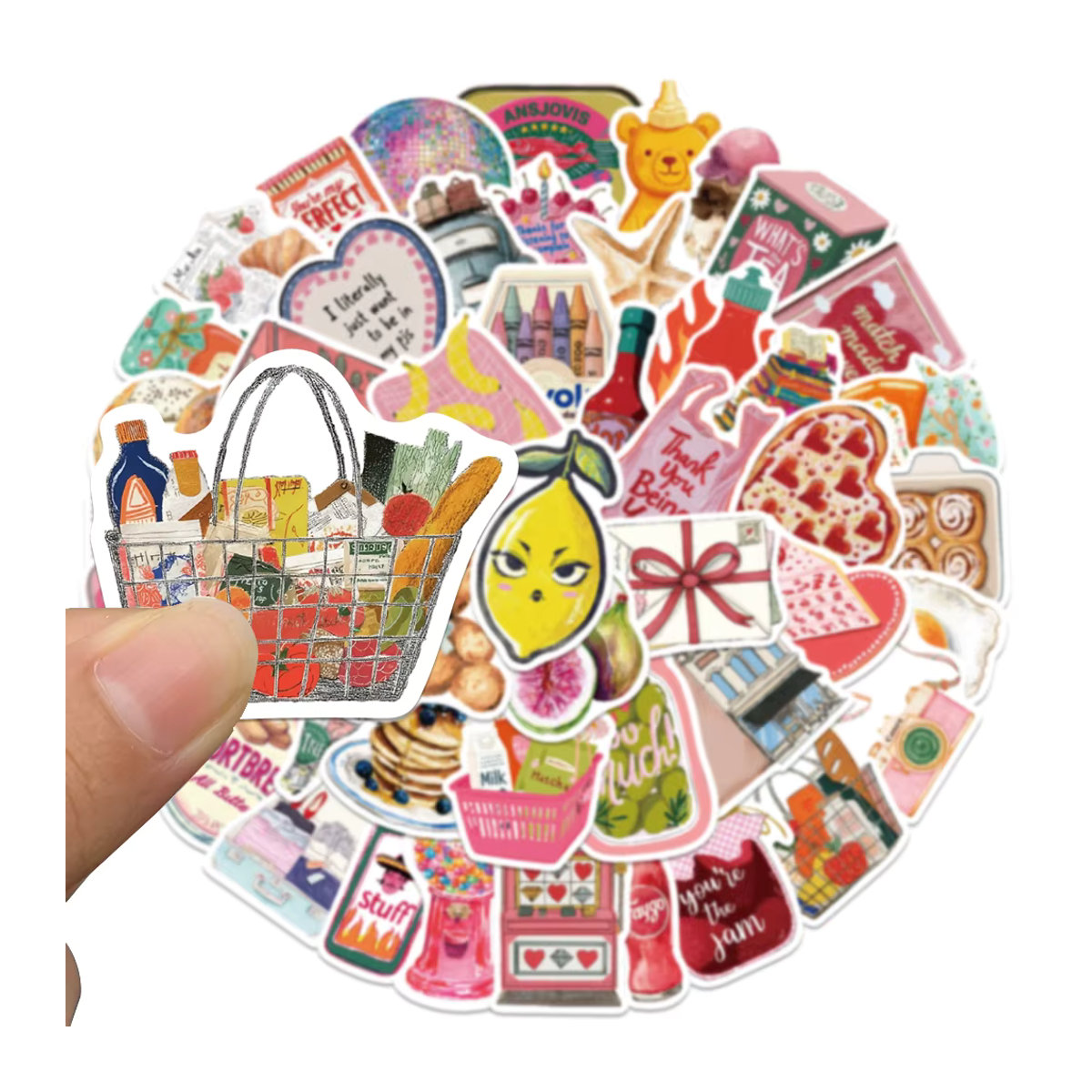 50 Stück PickJoy minimalistische Kunst-Aufkleber mit abstrakten Linienmustern in Mehrfarbig für Scrapbook und Wanddekoration - Bild 2