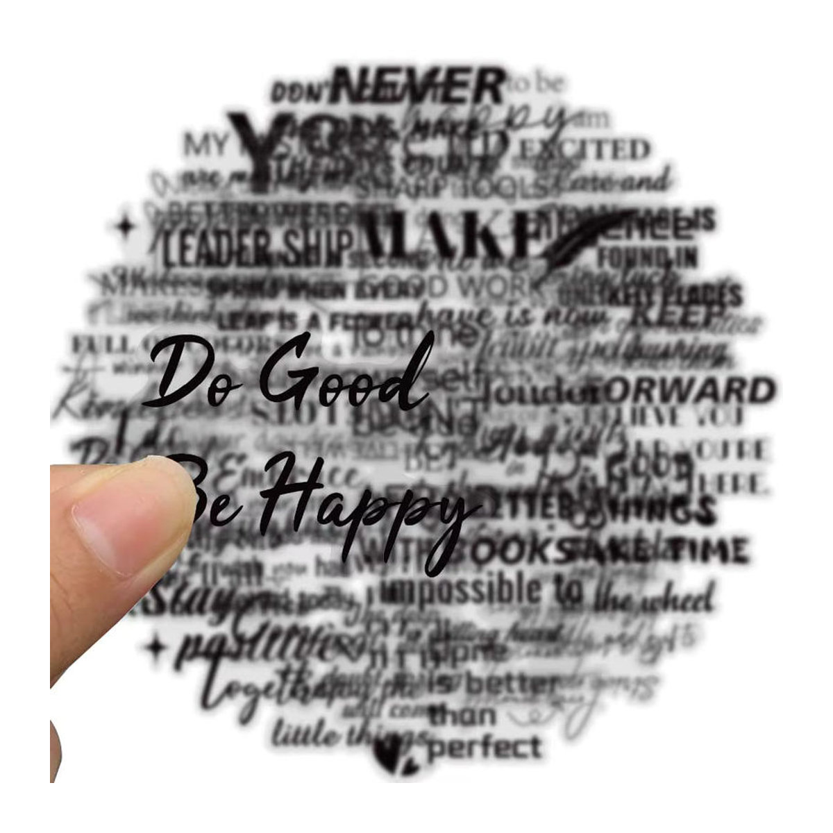 50 Stück PickJoy Motivationssticker mit inspirierenden Zitaten in Schwarz für Laptop, Flasche und Planer - Bild 2