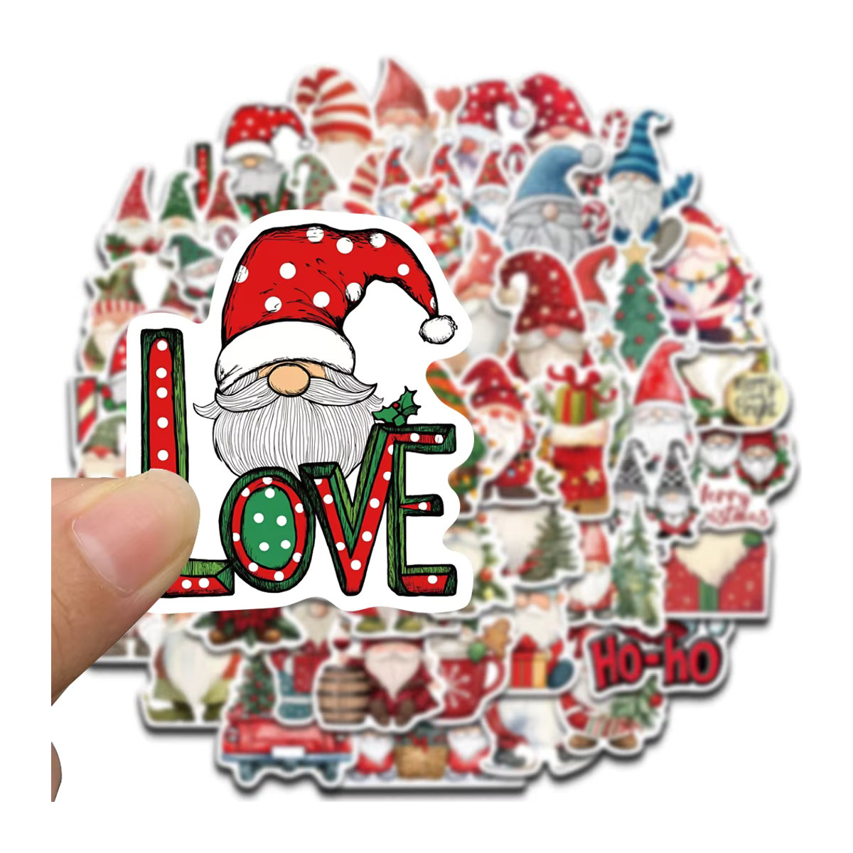 50 Stück PickJoy Weihnachts Aufkleber mit Wichtel-Motiv aus PVC, mehrfarbig, dekorative Wandaufkleber für Zuhause und Telefon - Bild 4