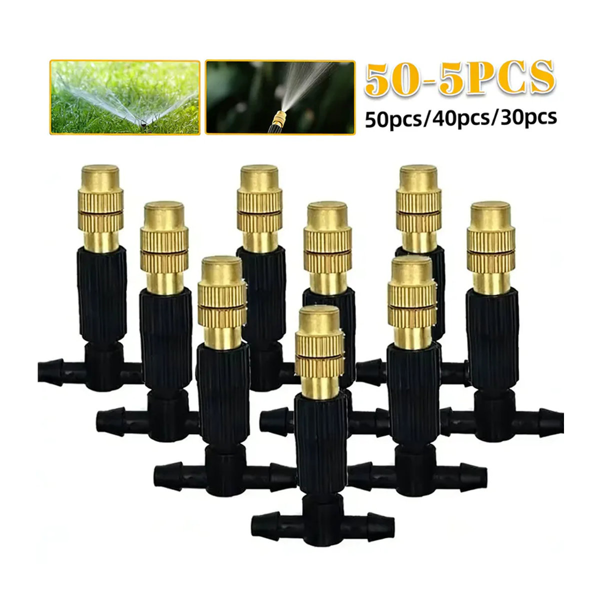 50 Stück verstellbare automatische Sprühköpfe aus Kupfer in Gold für Garten und Pflanzenzubehör - Bild 3