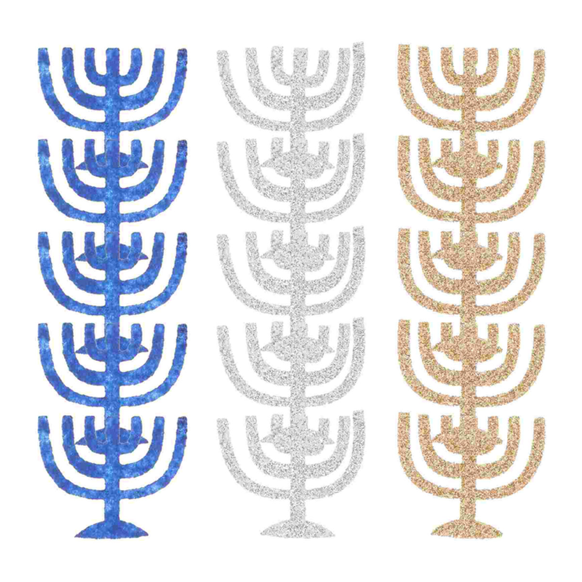 50 Stück Weihnachts- und Chanukka-Tischdekoration aus Vliesstoff in Mehrfarbig mit geometrischem Design - Bild 1