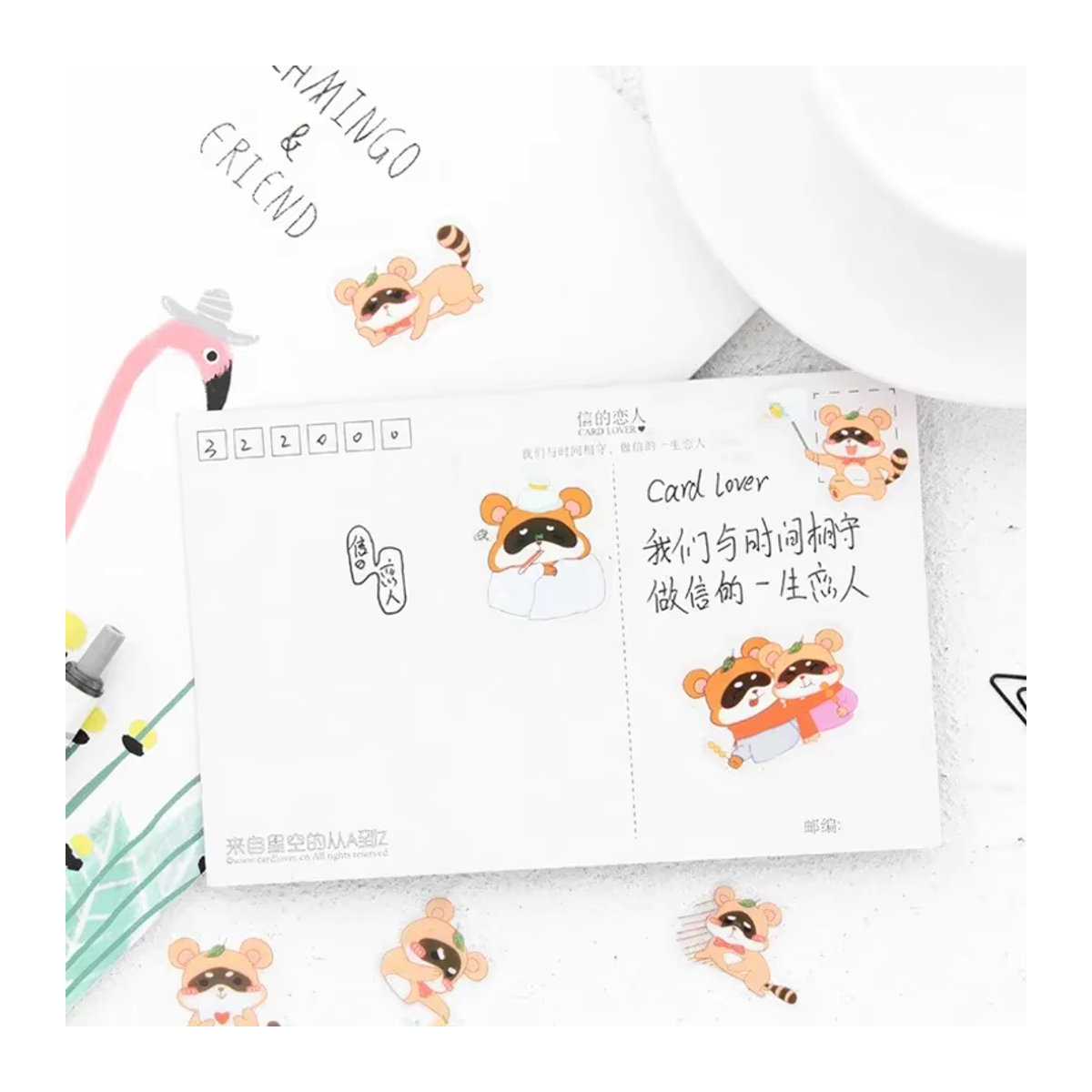50 Stück YCDBTH transparente Waschbär-Abziehbilder mit 4 verspielten Motiven in Mehrfarbig für Kinder - Bild 4