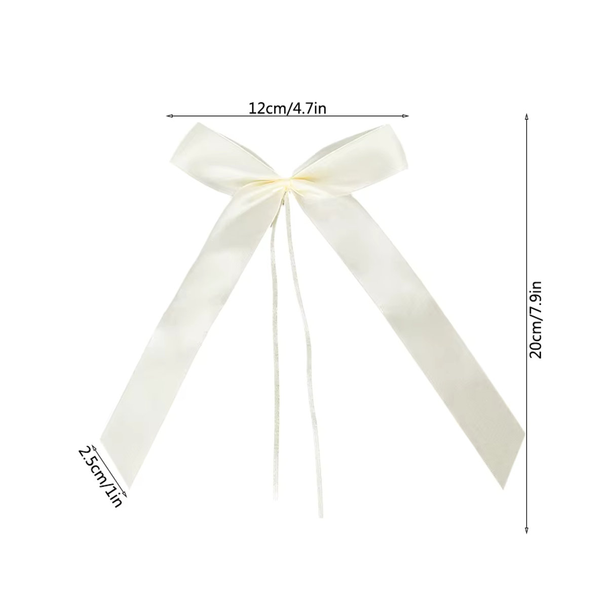 50 Stück ZQCXLD Satinband-Schleifen in Weiß und Beige für Hochzeitsdekorationen und DIY-Geschenkverpackungen - Bild 4