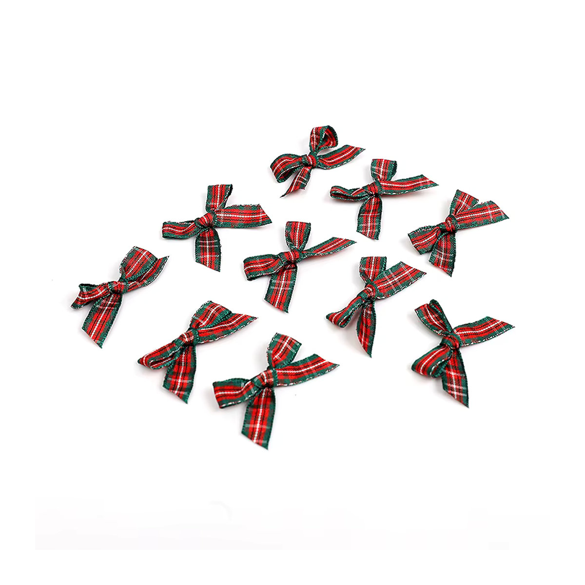 50 Stück ZQCXLD Weihnachts-Stoffschleifen in Rot und Grün mit Karomuster als Dekorationsmaterial für Weihnachtsbaum, Kopfbedeckung und Scrapbooking - Bild 7