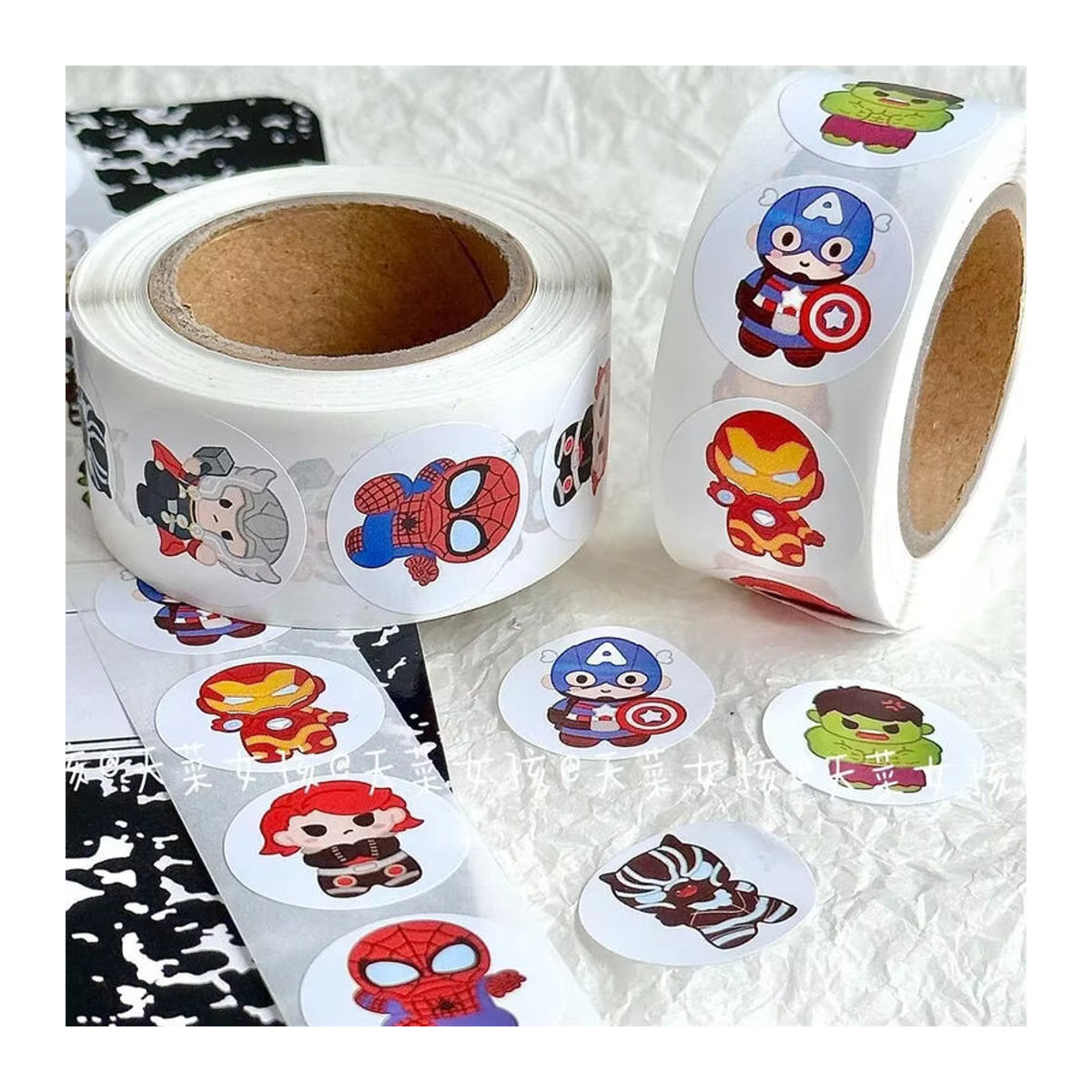 500 Stück Avengers Motiv Aufkleber Set, runde Dekoration mit Hulk, Iron Man und Stahl, mehrfarbig, ideales Geschenk für Kinder - Bild 5