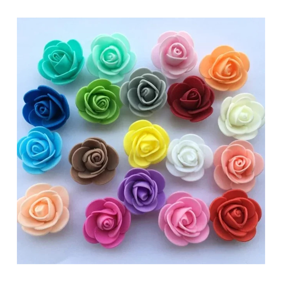 500 Stück künstliche Rosenköpfe aus Schaumstoff und PE für DIY Dekorationen, Durchmesser: 3,5 cm, in Schwarz oder Mehrfarbig - Bild 1