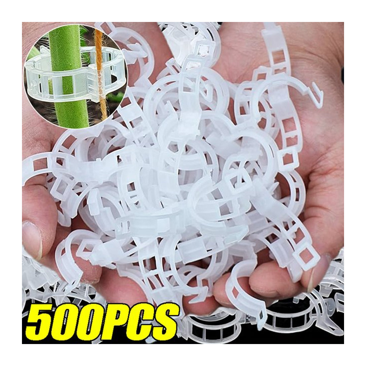 500 Stück Pflanzenclips aus Kunststoff zur Befestigung von Reben, Tomaten und Gemüse für die Gartenarbeit - Bild 1