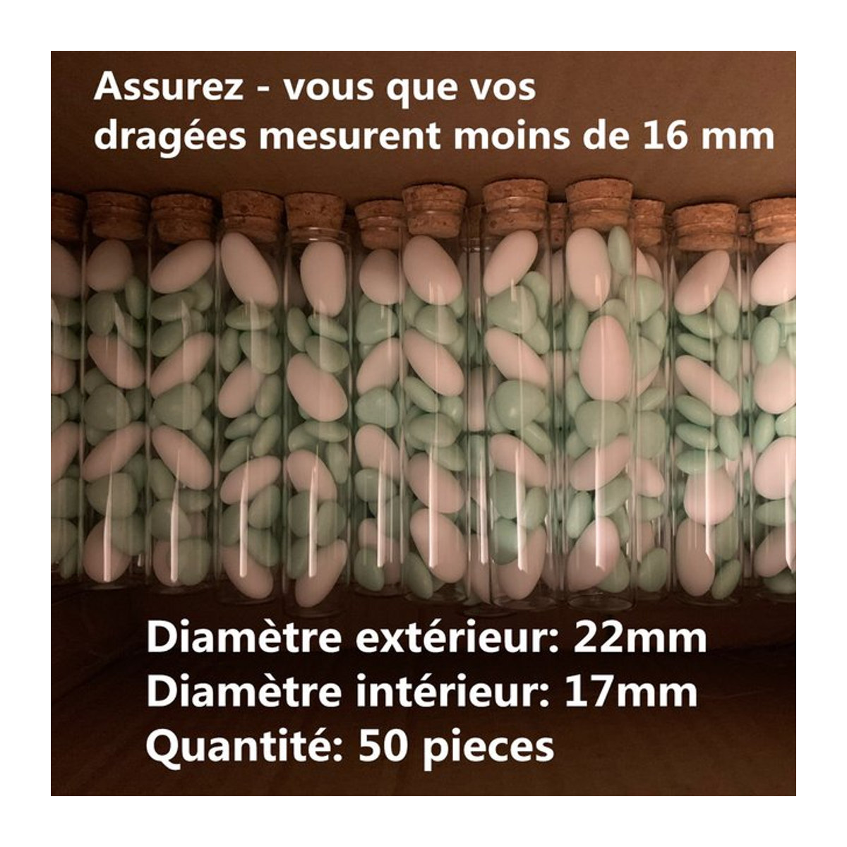 50er Set transparente Glasflaschen für Hochzeit und DIY-Bastelprojekte mit Verschluss - Bild 1