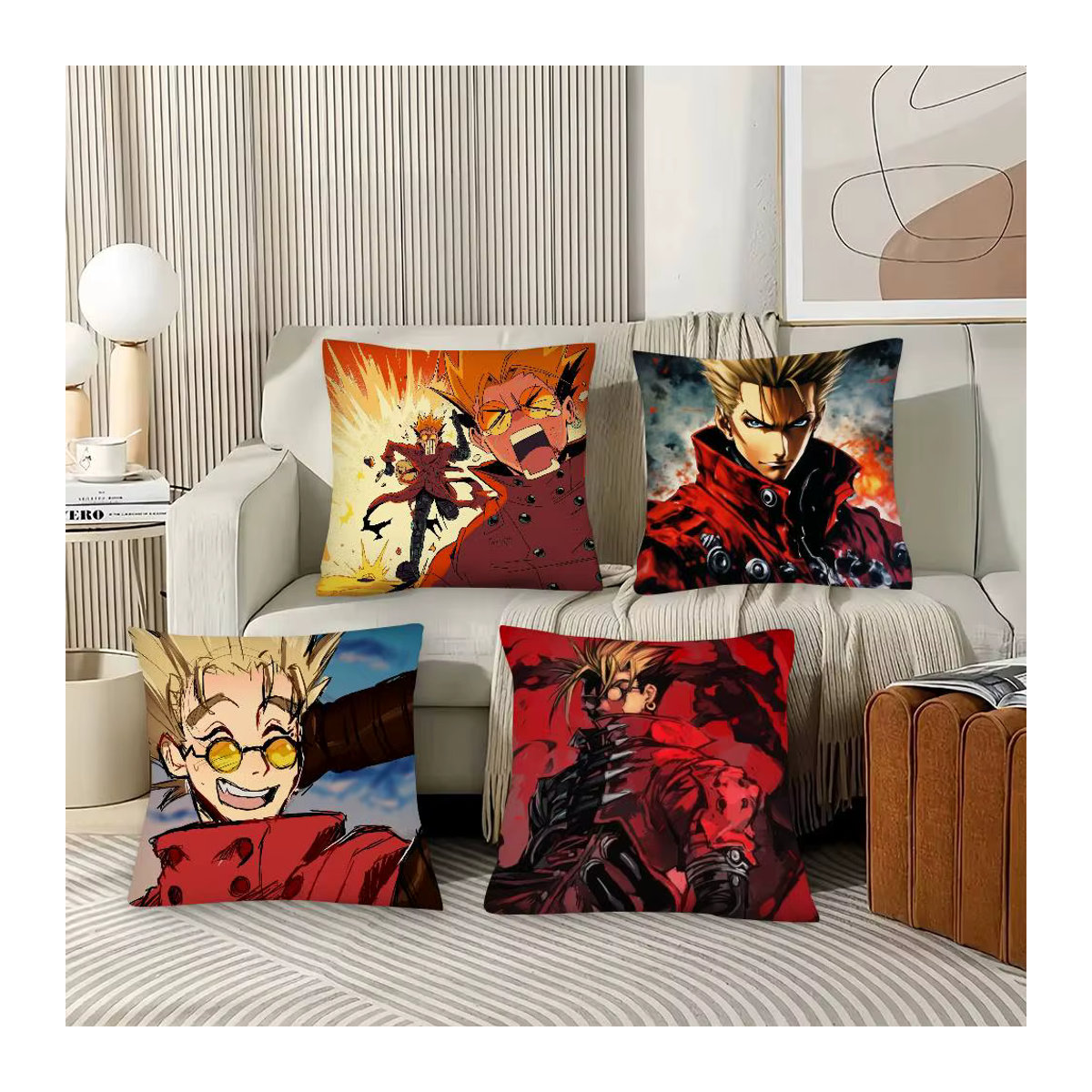 52TOYS Anime Cartoon Trigun Stampede Kissenbezug mehrfarbig - Bild 2