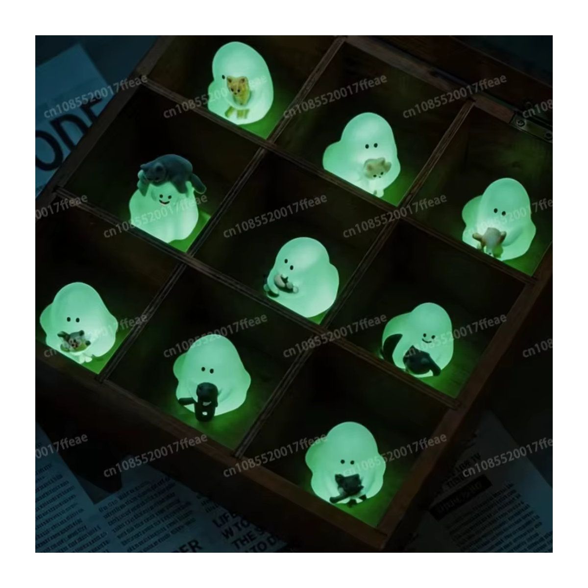 52toys Ghody Behold My Cat Serie Blind Box mit nachtleuchtenden Katzenfiguren in Weiß - Bild 6