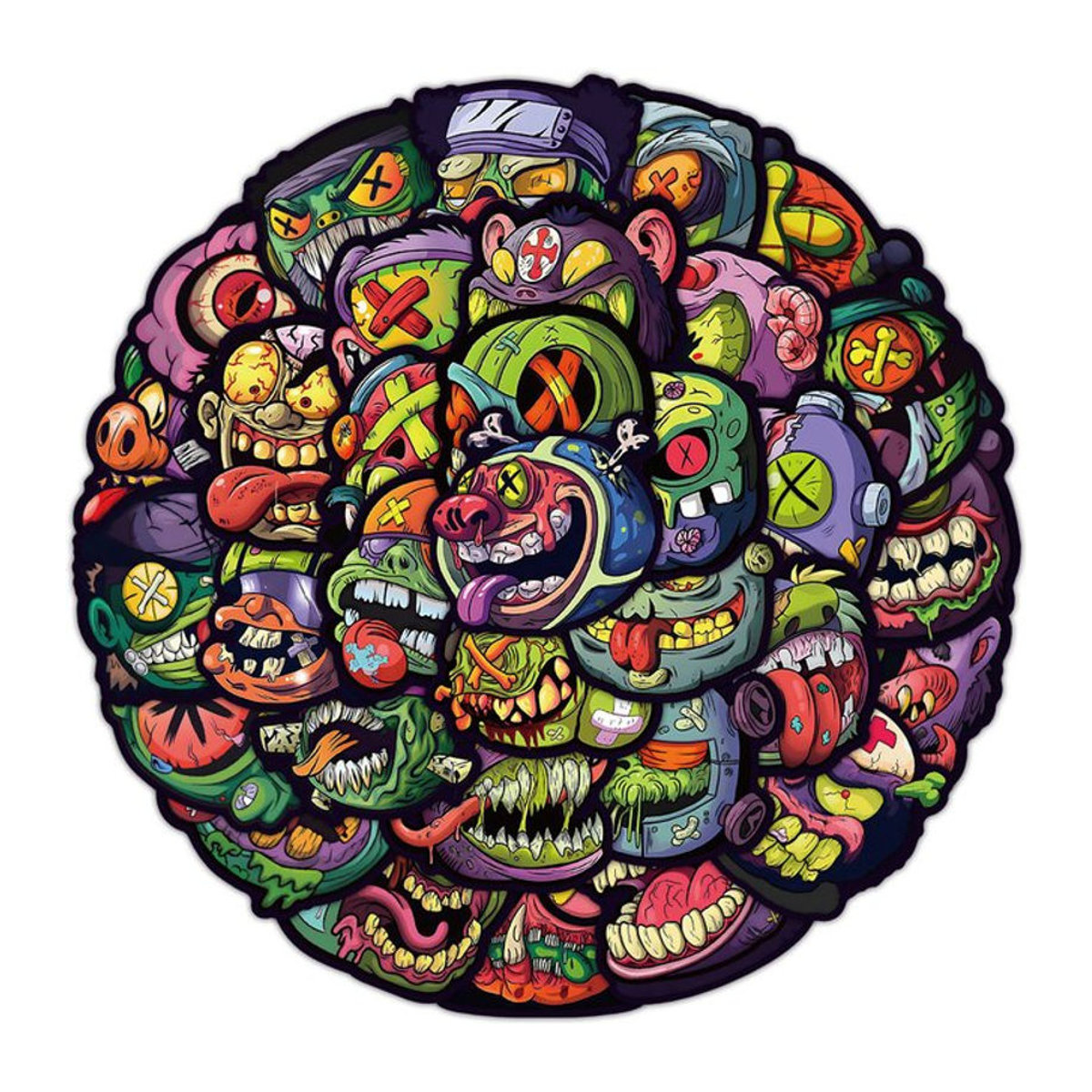 54 Stück Monster Big Head Aufkleber als wasserfeste Cartoon Dämonen Graffiti Dekoration in Mehrfarbig - Bild 1
