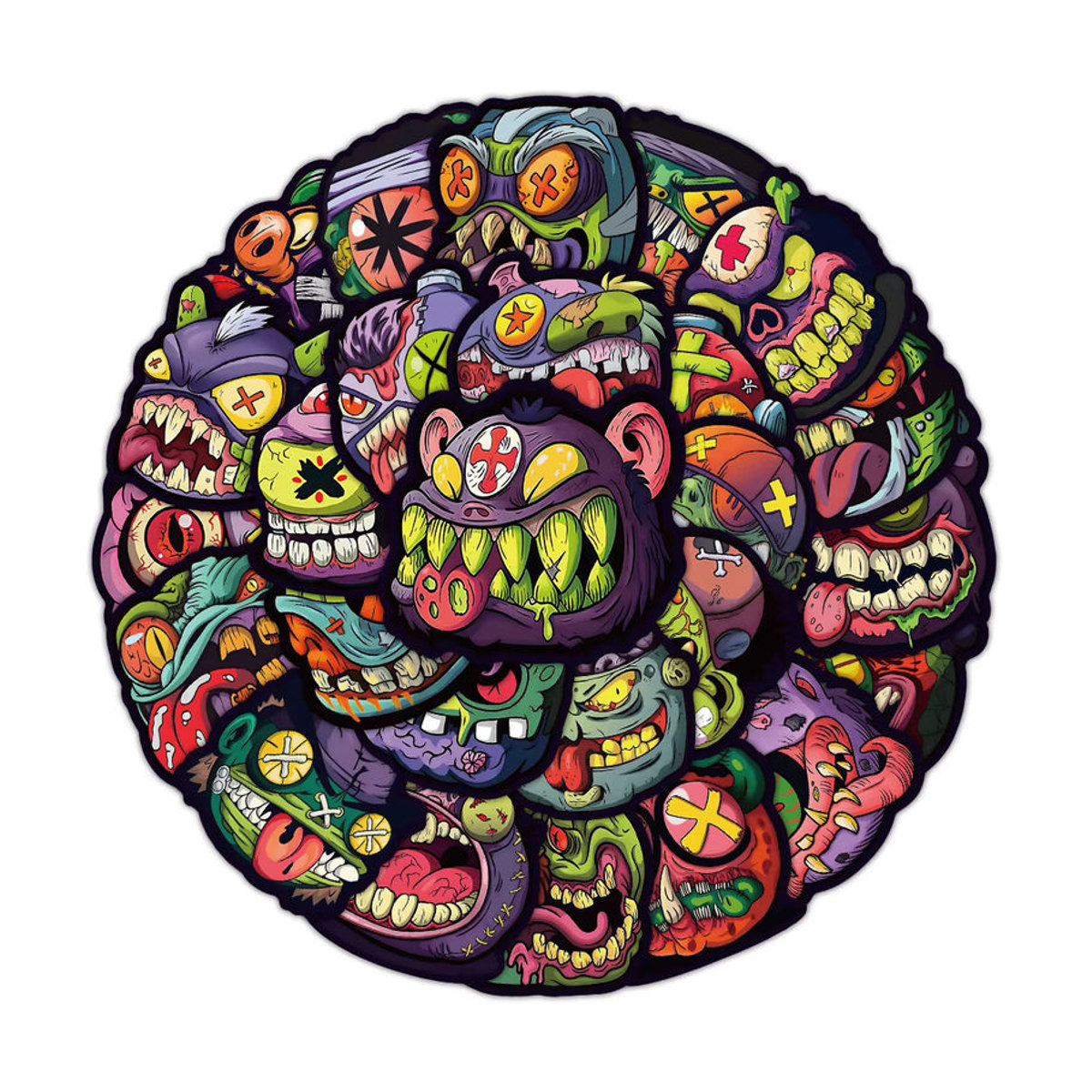 54 Stück Monster Big Head Aufkleber als wasserfeste Cartoon Dämonen Graffiti Dekoration in Mehrfarbig - Bild 2