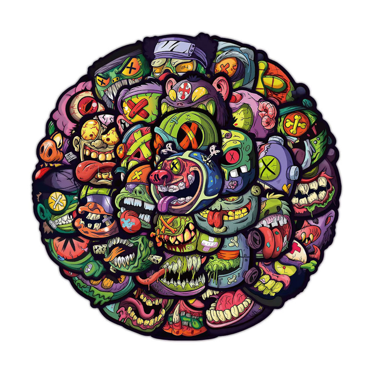 54 Stück Monster Big Head Aufkleber als wasserfeste Cartoon Dämonen Graffiti Dekoration in Mehrfarbig - Bild 6