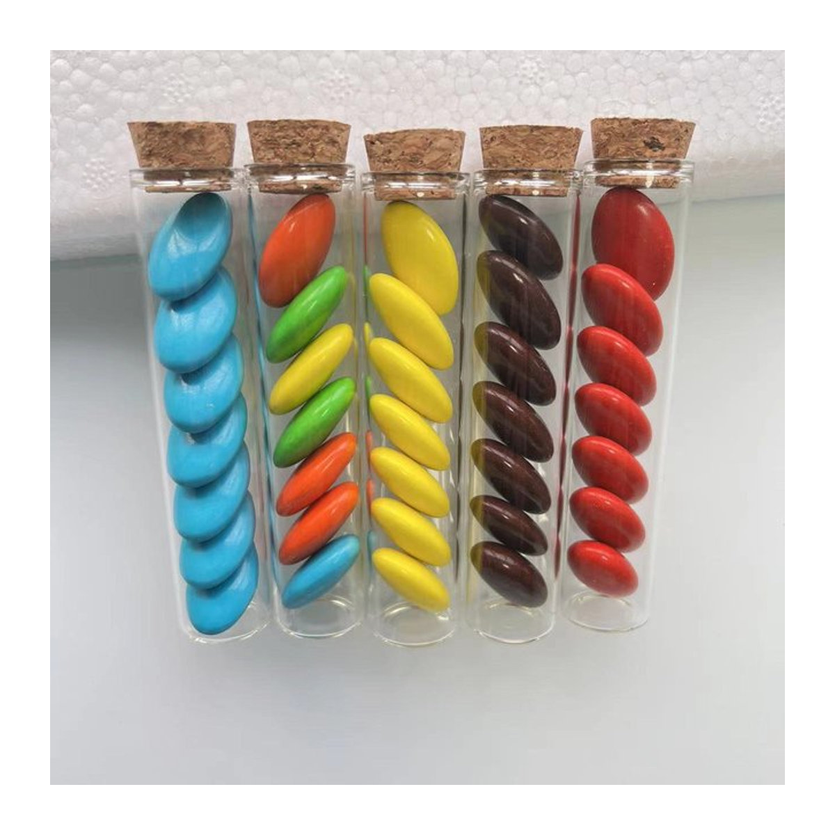 54er Set transparente Glas-Reagenzgläser für Hochzeit und Dragees, B: 17 mm, T: 22 mm, H: 100 mm, 20 ml Fassungsvermögen - Bild 1