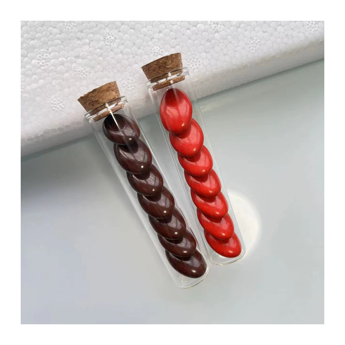 54er Set transparente Glas-Reagenzgläser für Hochzeit und Dragees, B: 17 mm, T: 22 mm, H: 100 mm, 20 ml Fassungsvermögen - Bild 6
