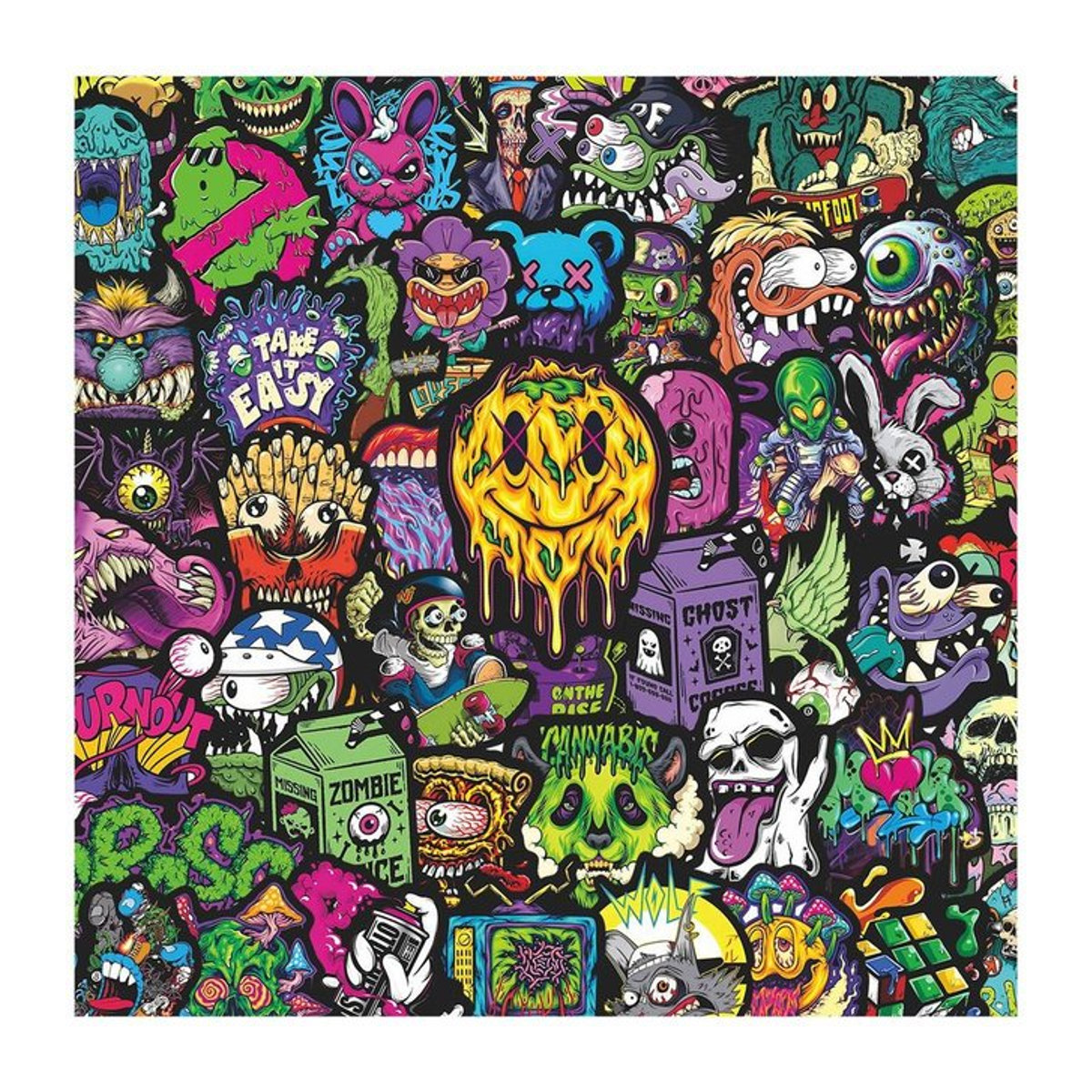 55 Stück Gothic Geistergesicht und Totenkopf Sticker Set von AnimeWorlds Store in Mehrfarbig für Halloween und Aesthetic Deko - Bild 1