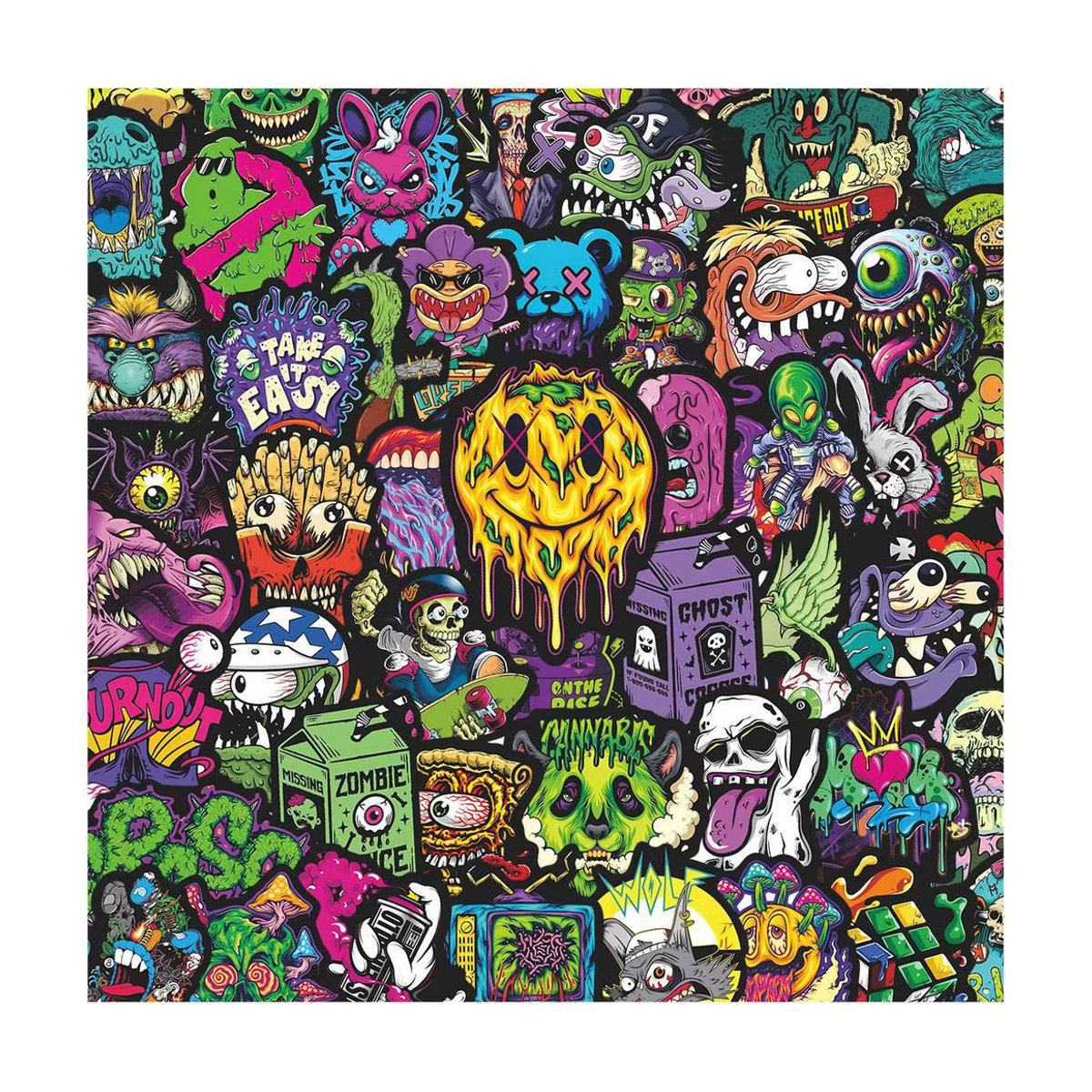 55 Stück Gothic Geistergesicht und Totenkopf Sticker Set von AnimeWorlds Store in Mehrfarbig für Halloween und Aesthetic Deko - Bild 3