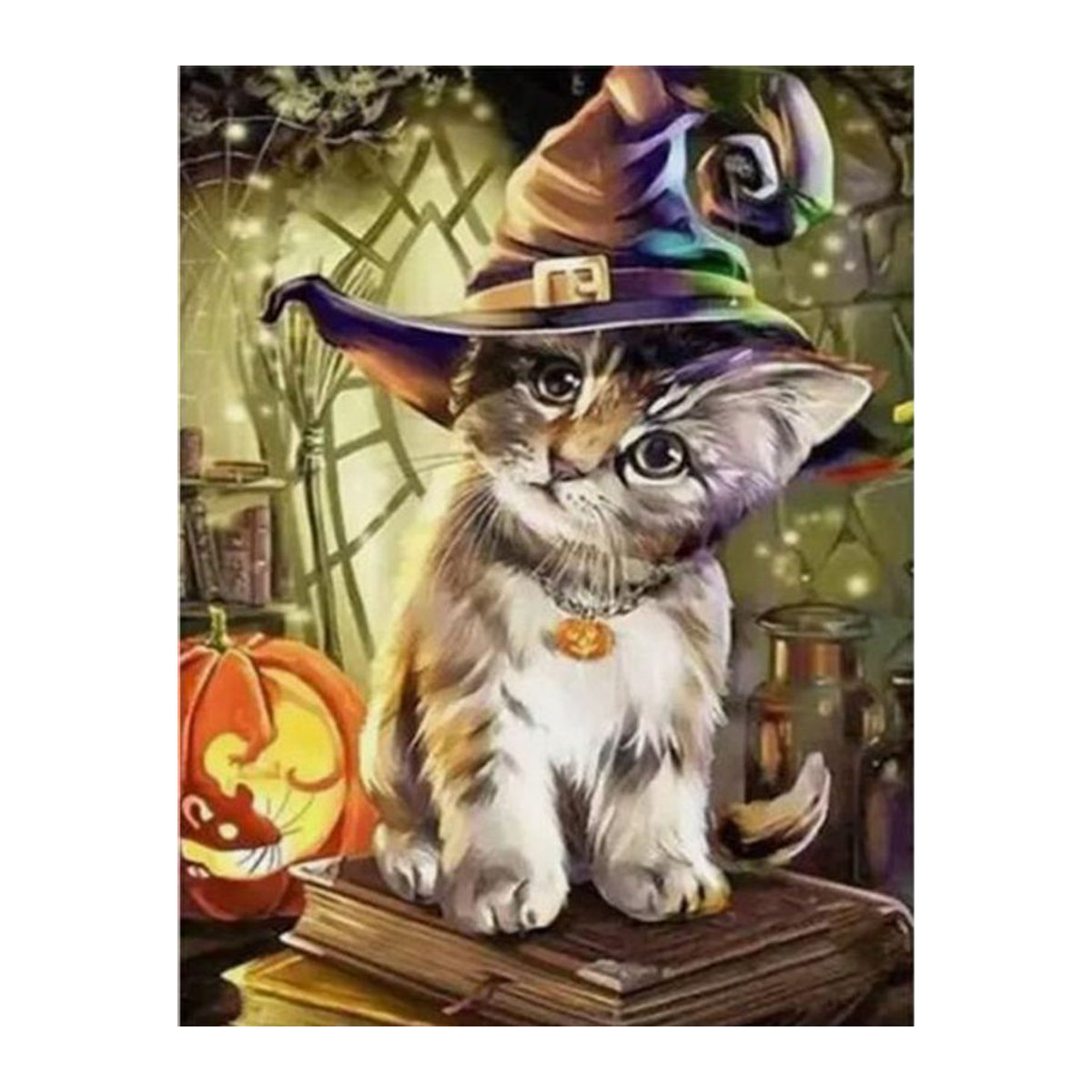 5D DIY Diamantmalerei Halloween Motiv mit Kürbissen und Katzen in Mehrfarbig von Kai Ping Mei Park - Bild 1