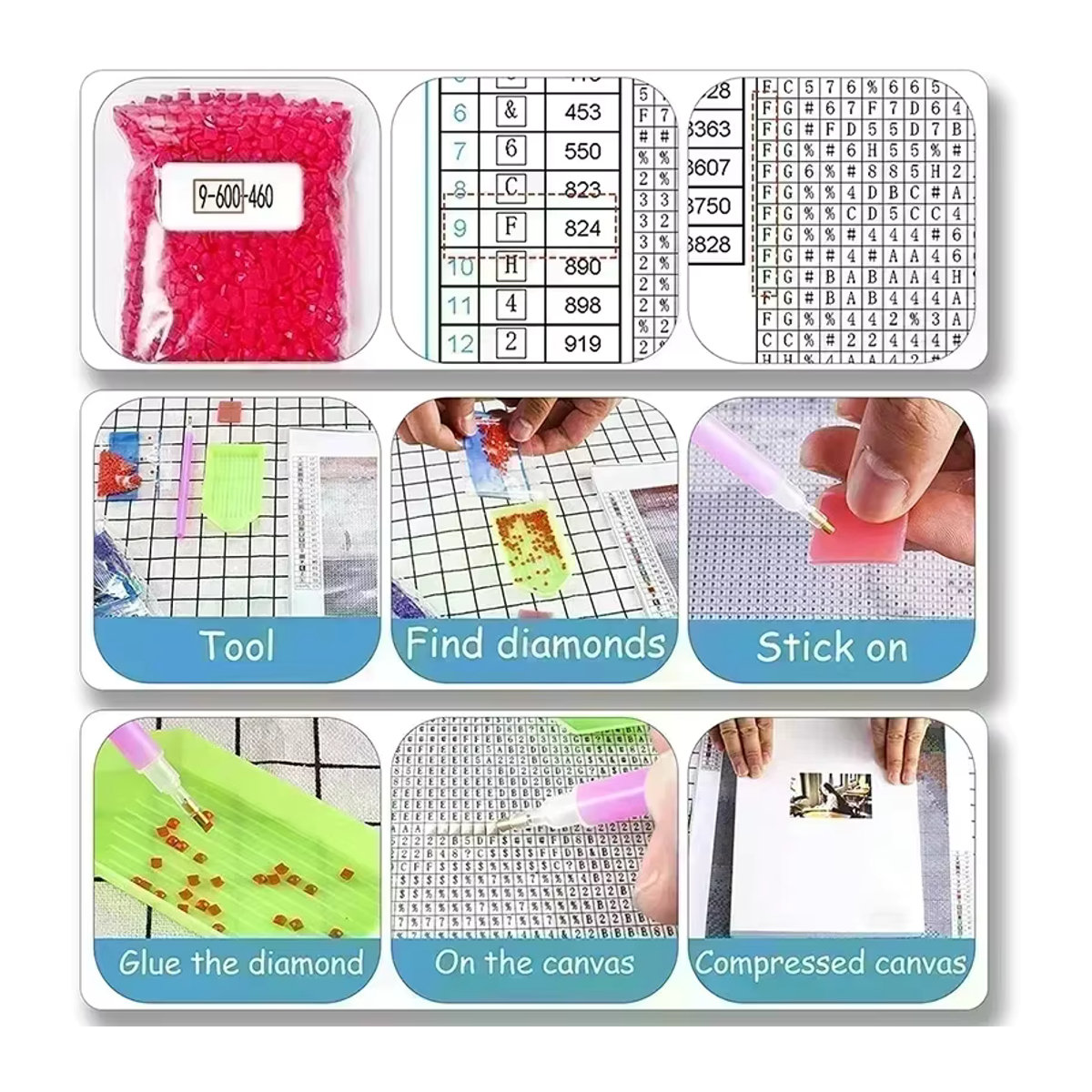 5D DIY Diamantmalerei mit fliegenden Libellen als Kreuzstich-Set in Mehrfarbig - Bild 3
