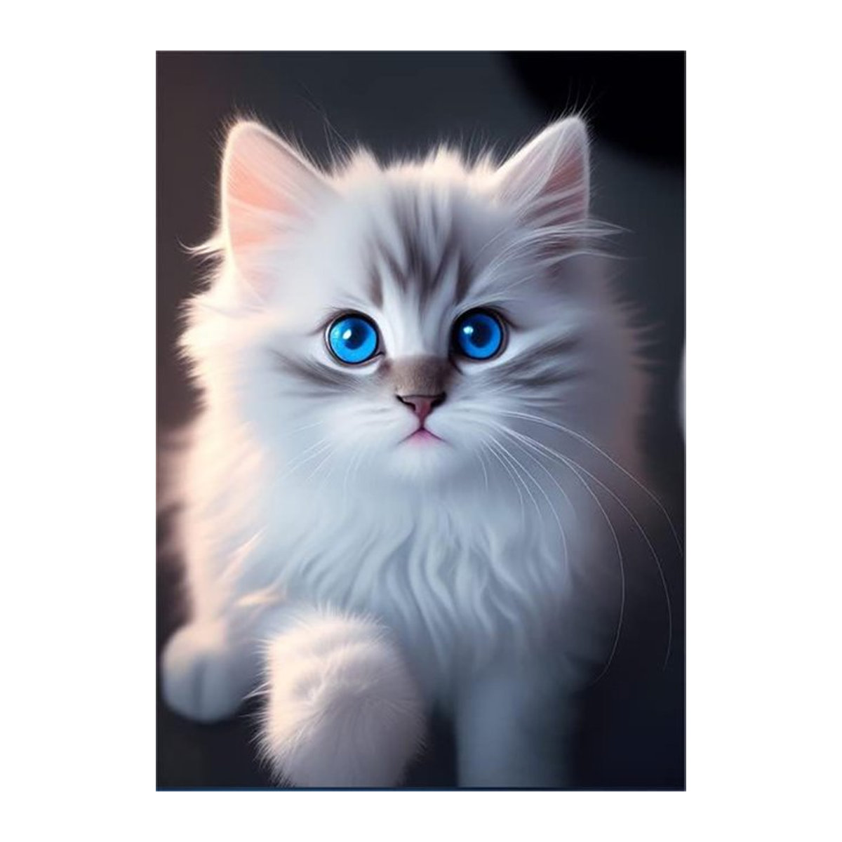 5D DIY Diamantmalerei Set mit Katzenmuster in Weiß - Bild 1