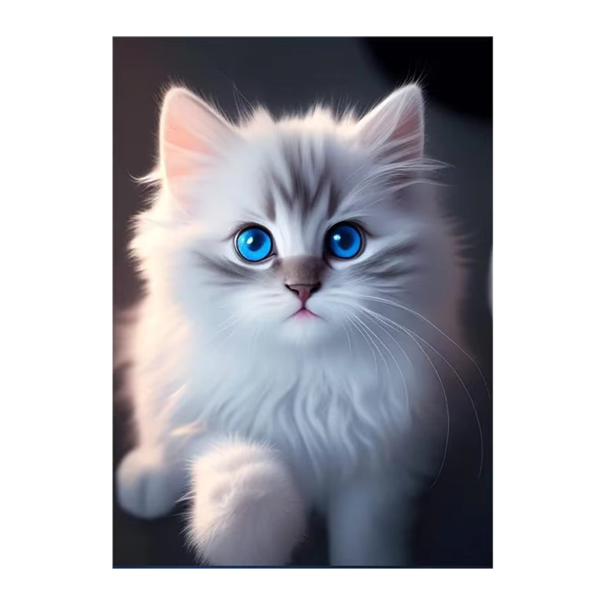 5D DIY Diamantmalerei Set mit Katzenmuster in Weiß - Bild 4