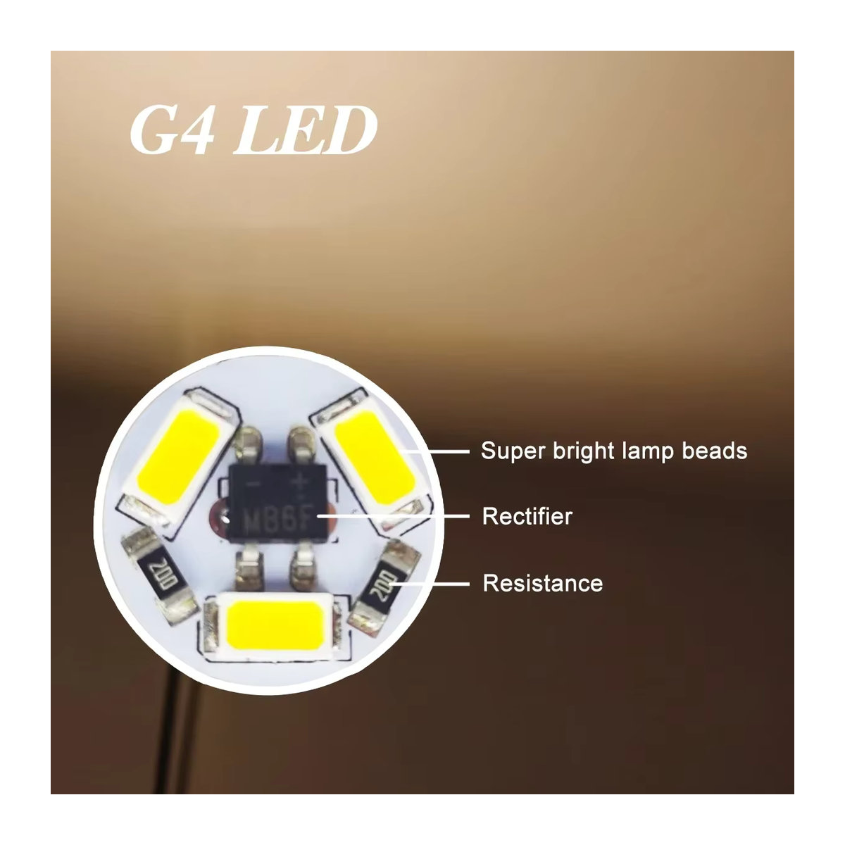 5er-Pack foroureyes LED-G4 Glühbirnen mit SMD5730, 12 V, Ersatz für Halogen-Beleuchtung - Bild 2