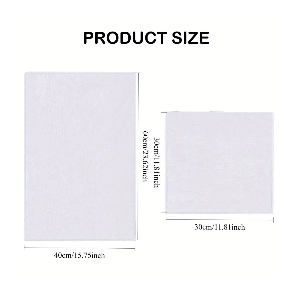 5er-Pack weiße Sublimations-Handtücher für DIY-Projekte, saugfähig, B/T/H: 30 x 30 cm und 40 x 60 cm - Bild 2