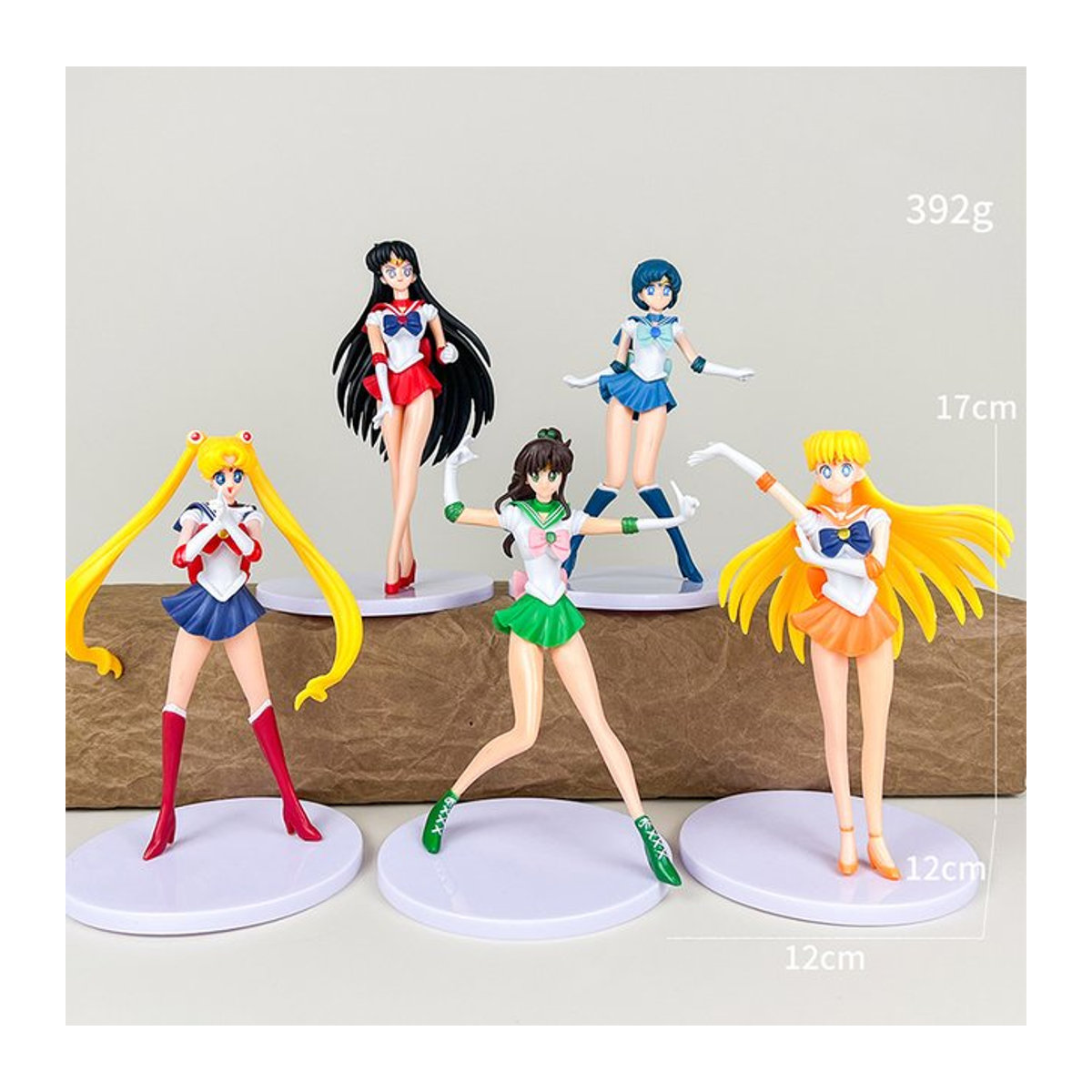 5er-Set Bandai Anime Figuren Mond Mädchen Cartoon Figuren aus PVC, mehrfarbig, Höhe: 17 cm - Bild 1