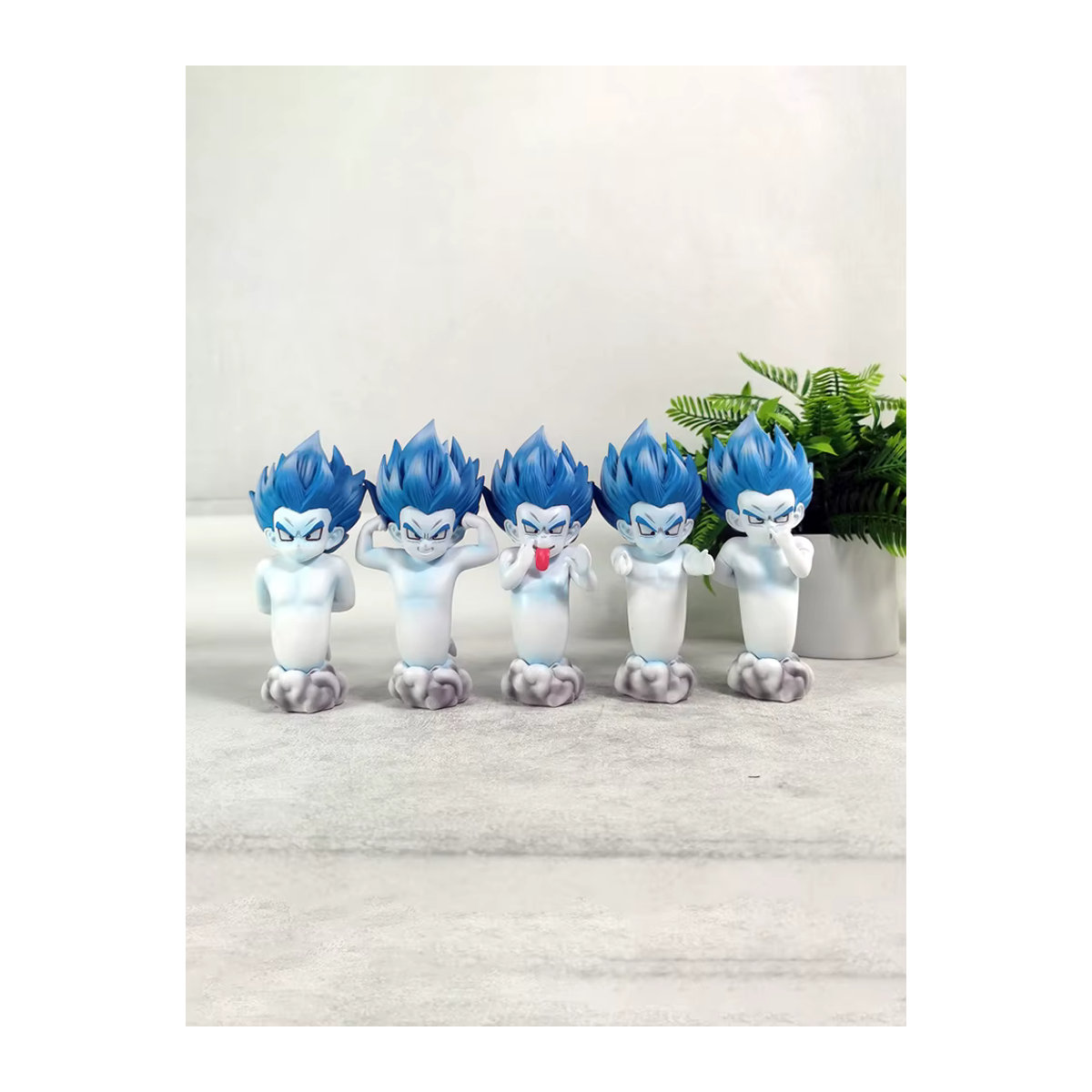 5er Set Dragon Ball Z Gotenks Super Ghost Kamikaze Attack Actionfiguren von Bandai in Weiß, Höhe: 14,5 cm - Bild 6