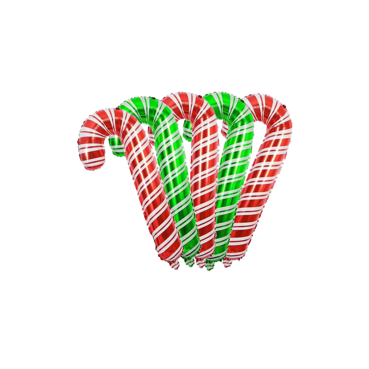 5er Set EACH PARTY Weihnachts Folienballons in Rot und Grün mit Stange, 84 cm Höhe - Bild 2