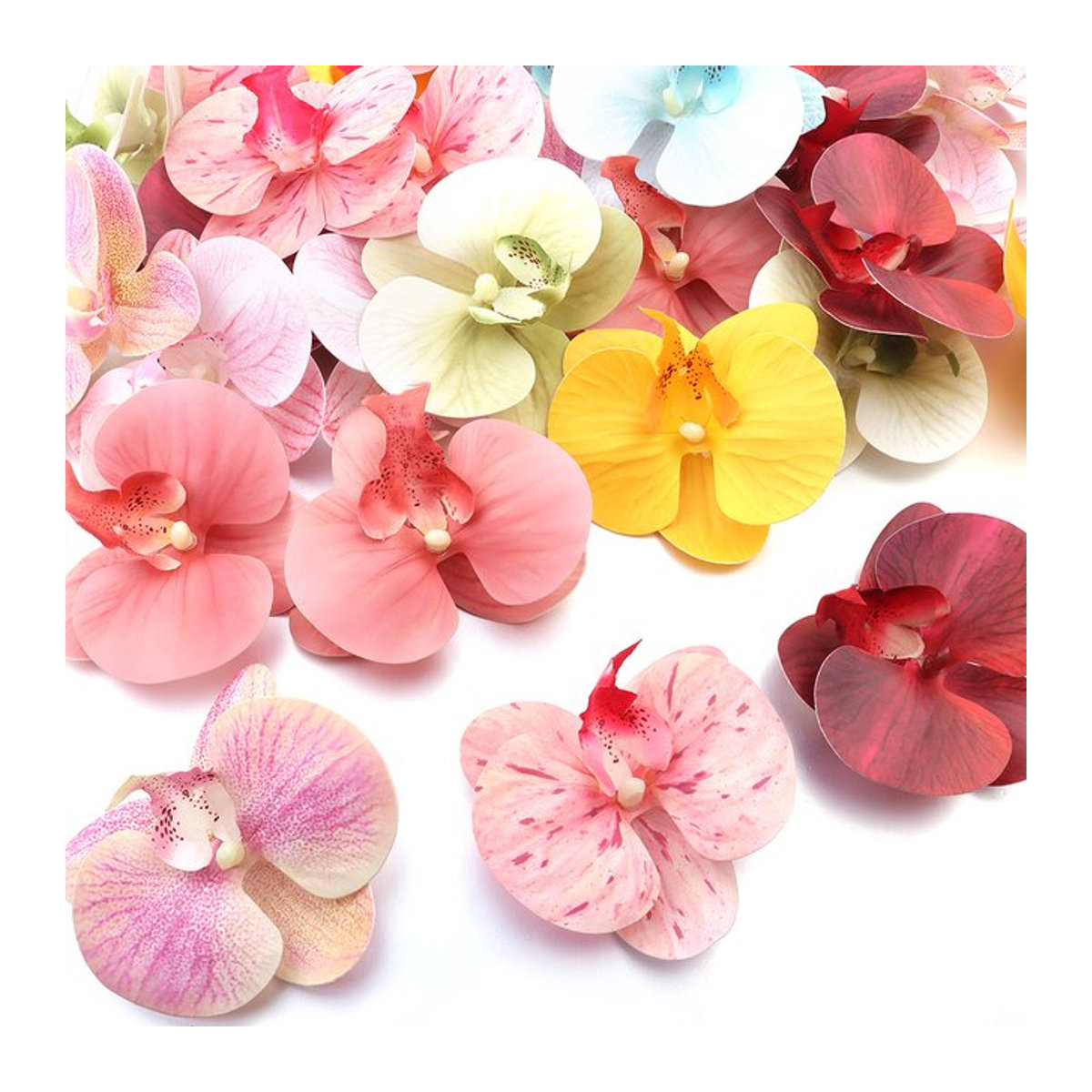 5er Set Künstliche Phalaenopsis Orchideen-Blütenköpfe in Mehrfarbig und Blau für DIY-Dekorationen - Bild 1